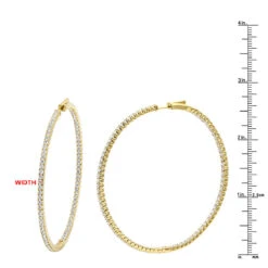 2.5 Inch Inside Out Diamond Hoop Earrings For Women 5 Carat VS Diamonds 14K Yellow Gold -Borcely Jewelry Sales jewelry 25 inch inside out diamond hoop earrings for women 5 carat vs diamonds 14k gold 001285 rulerye 1