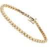 3 Carat Modern Bezel Set Round Cut Diamond Tennis Bracelet 14K Yellow Gold