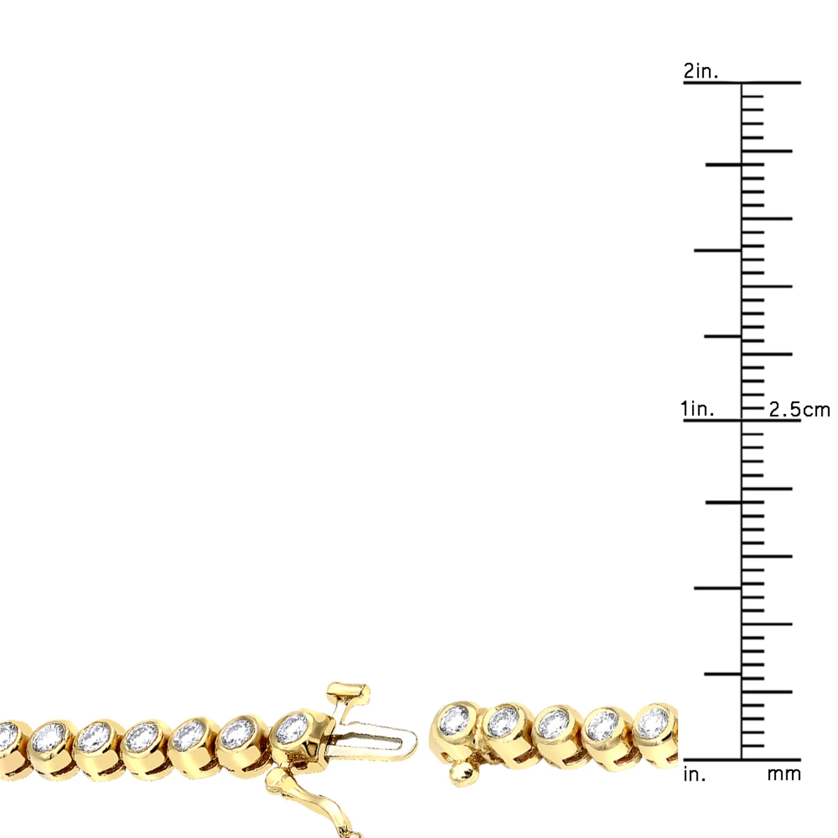 3 Carat Modern Bezel Set Round Cut Diamond Tennis Bracelet 14K Yellow Gold 7 3 Carat Modern Bezel Set Round Cut Diamond Tennis Bracelet 14K Yellow Gold - Image 7