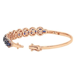 Blue Sapphire And Diamond Bangle Bracelet For Women 14K White Gold 9.5CT LUXURMAN -Borcely Jewelry Sales jewelry blue sapphire and diamond bangle bracelet for women 14k gold 95ct luxurman backro