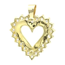 Large 14K Yellow Gold Open Heart Diamond Pendant For Women 2.75ct VS Diamonds 9 Large 14K Yellow Gold Open Heart Diamond Pendant For Women 2.75ct VS Diamonds -Borcely Jewelry Sales jewelry large 14k gold open heart diamond pendant for women 275ct vs diamonds backye