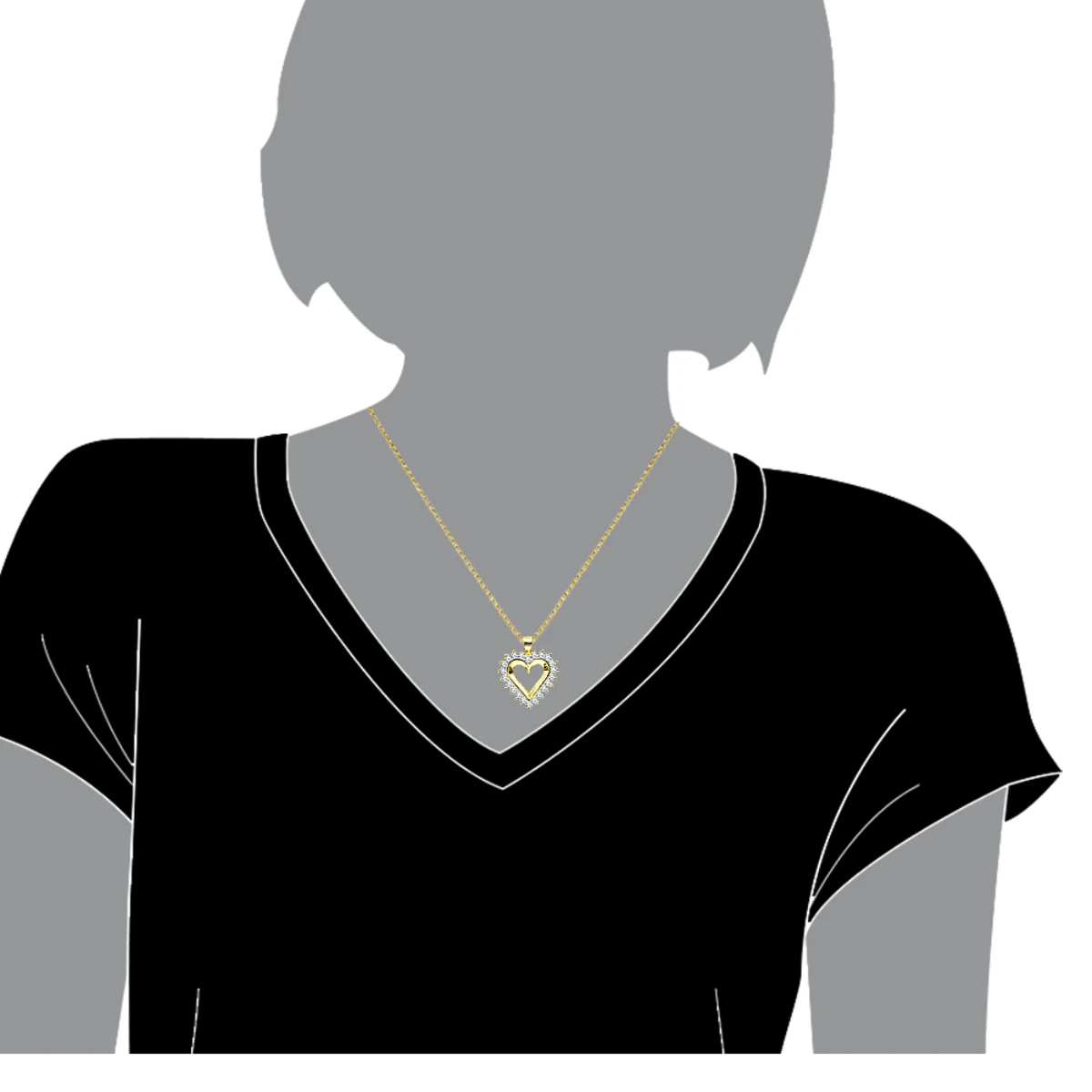 Large 14K Yellow Gold Open Heart Diamond Pendant For Women 2.75ct VS Diamonds 5 Large 14K Yellow Gold Open Heart Diamond Pendant For Women 2.75ct VS Diamonds - Image 5