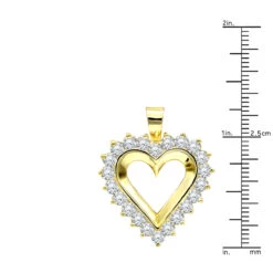 Large 14K Yellow Gold Open Heart Diamond Pendant For Women 2.75ct VS Diamonds 11 Large 14K Yellow Gold Open Heart Diamond Pendant For Women 2.75ct VS Diamonds -Borcely Jewelry Sales jewelry large 14k gold open heart diamond pendant for women 275ct vs diamonds rulerye
