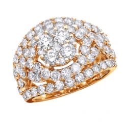 14K White Gold Cluster Diamond Right Hand Ring For Women 4CT By Luxurman -Borcely Jewelry Sales jewelry right hand rings 14k gold cluster diamond ring for women 4ct by luxurman ro