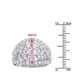 14K White Gold Cluster Diamond Right Hand Ring For Women 4CT By Luxurman -Borcely Jewelry Sales jewelry right hand rings 14k gold cluster diamond ring for women 4ct by luxurman rulerwh