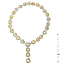 Royal Style Ladies Yellow And White Diamond Necklace 18K Gold 53.17ct -Borcely Jewelry Sales jewelry royal style ladies yellow and white diamond necklace in 18k gold 5317ct rulerwh