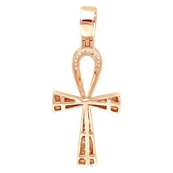 Small Egyptian Ankh Diamond Cross Pendant 14K White Gold Symbol Of Life 0.2ct -Borcely Jewelry Sales jewelry small egyptian ankh diamond cross pendant in 14k gold symbol of life 02ct backro