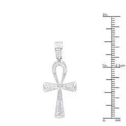 Small Egyptian Ankh Diamond Cross Pendant 14K White Gold Symbol Of Life 0.2ct -Borcely Jewelry Sales jewelry small egyptian ankh diamond cross pendant in 14k gold symbol of life 02ct rulerwh