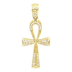 Small Egyptian Ankh Diamond Cross Pendant 14K White Gold Symbol Of Life 0.2ct -Borcely Jewelry Sales jewelry small egyptian ankh diamond cross pendant in 14k gold symbol of life 02ct ye