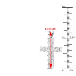 Small Ladies VS Princess Cut Diamond Cross Pendant In Platinum 1.5CT -Borcely Jewelry Sales jewelry small ladies vs princess cut diamond cross pendant in platinum 15ct rulerwh