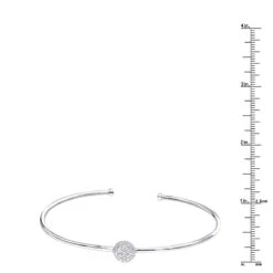 Stackable 14K White Gold Pave Diamond Bangle Bracelet For Women 0.42ct Luxurman -Borcely Jewelry Sales jewelry stackable 14k gold pave diamond bangle bracelet for women 042ct luxurman rulerwh