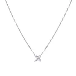 Unique Ladies 14K Rose Gold Flower Neckace With 1 Carat Marquise Cut Diamonds -Borcely Jewelry Sales jewelry unique ladies 14k gold flower neckace with 1 carat marquise cut diamonds wh