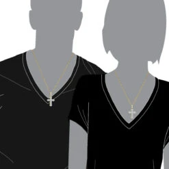 Uniquely Designed 14K Yellow Gold Pave Diamond Cross Pendant For Men & Women 1.2ct -Borcely Jewelry Sales jewelry uniquely designed 14k gold pave diamond cross pendant for men women 12ct 803185 bodye