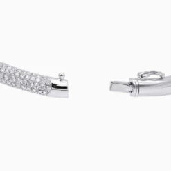 Women's Diamond Snakes Bangle Bracelet 18K White Gold By Joe Rodeo 6.44Ct -Borcely Jewelry Sales jewelry womens diamond snakes bangle bracelet 18k gold by joe rodeo 644ct backwh