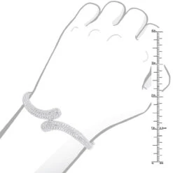 Women's Diamond Snakes Bangle Bracelet 18K White Gold By Joe Rodeo 6.44Ct -Borcely Jewelry Sales jewelry womens diamond snakes bangle bracelet 18k gold by joe rodeo 644ct bodwh