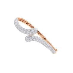Women's Diamond Snakes Bangle Bracelet 18K White Gold By Joe Rodeo 6.44Ct -Borcely Jewelry Sales jewelry womens diamond snakes bangle bracelet 18k gold by joe rodeo 644ct ro