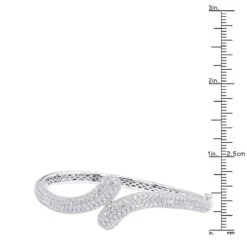 Women's Diamond Snakes Bangle Bracelet 18K White Gold By Joe Rodeo 6.44Ct -Borcely Jewelry Sales jewelry womens diamond snakes bangle bracelet 18k gold by joe rodeo 644ct rulerwh