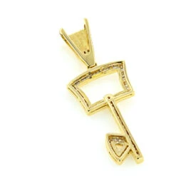 Key Necklaces 14K Yellow Gold Diamond Key Pendant 0.43ct -Borcely Jewelry Sales key necklaces 14k gold diamond key pendant 043ct p 7090 backye