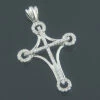 Ladies 14K White Gold Designer Diamond Cross Pendant 0.64ct