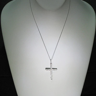Ladies 14K White Gold Designer Diamond Cross Pendant 1.41ct 3 Ladies 14K White Gold Designer Diamond Cross Pendant 1.41ct - Image 3
