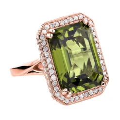 Ladies 14K White Gold Peridot Quartz Gemstone Diamond Cocktail Ring 1.75ct -Borcely Jewelry Sales ladies 14k gold peridot quartz gemstone diamond cocktail ring 175ct rose