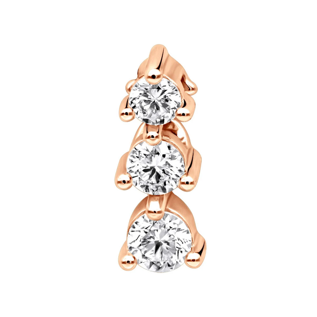 Ladies 3 Stone Diamond Pendant 14K White Gold Journey G VS Diamonds 0.45ct 3 Ladies 3 Stone Diamond Pendant 14K White Gold Journey G VS Diamonds 0.45ct - Image 3