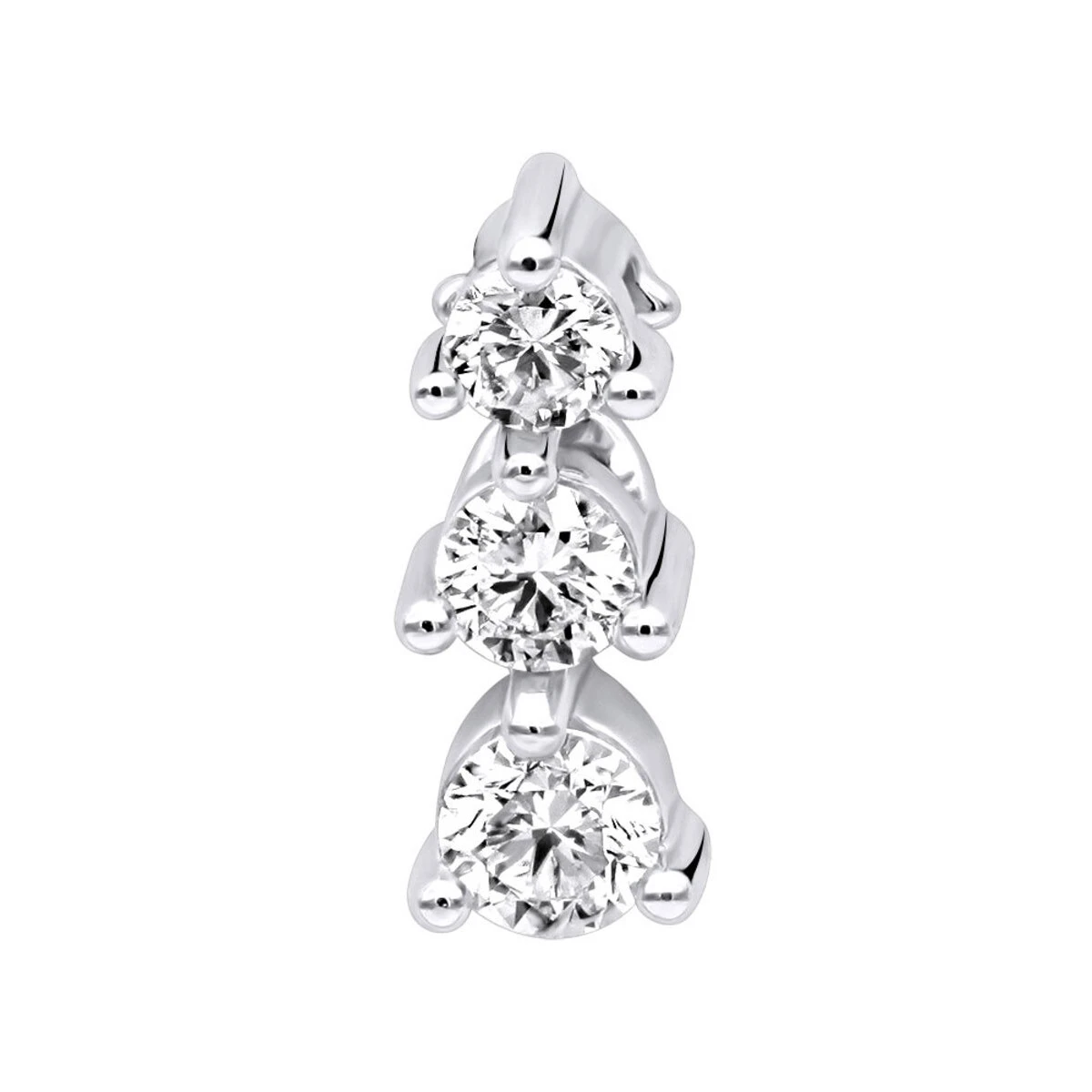 Ladies 3 Stone Diamond Pendant 14K White Gold Journey G VS Diamonds 0.45ct 1 Ladies 3 Stone Diamond Pendant 14K White Gold Journey G VS Diamonds 0.45ct