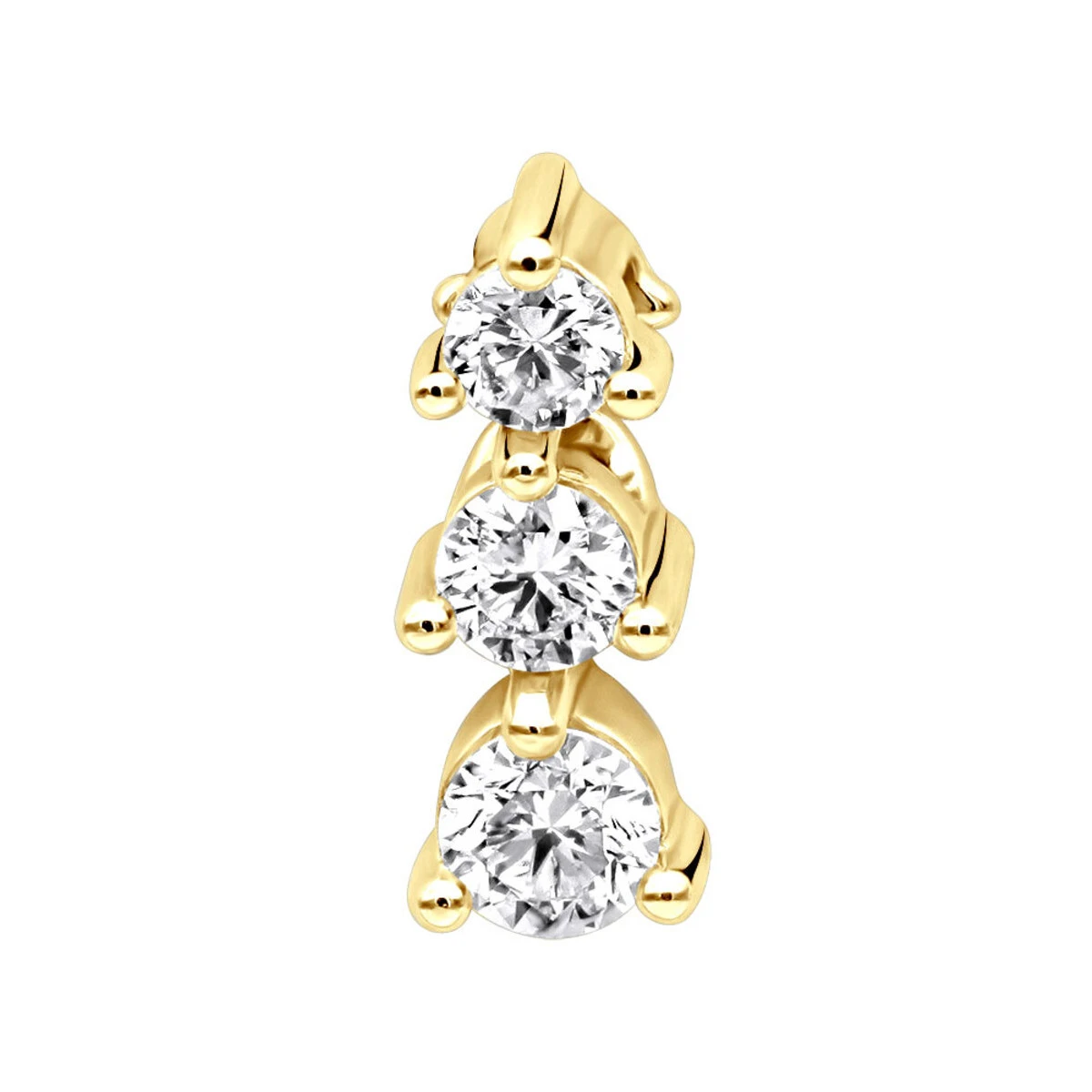 Ladies 3 Stone Diamond Pendant 14K White Gold Journey G VS Diamonds 0.45ct 2 Ladies 3 Stone Diamond Pendant 14K White Gold Journey G VS Diamonds 0.45ct - Image 2