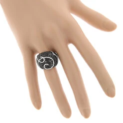 Ladies Black And White Diamond Cocktail Ring 3ct 18K White Gold 5 Ladies Black And White Diamond Cocktail Ring 3ct 18K White Gold -Borcely Jewelry Sales ladies black and white diamond cocktail ring 3ct 18k p 48226bod