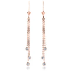 Ladies Chandelier Earrings With Diamonds By The Yard 0.6ct 14K White Gold -Borcely Jewelry Sales ladies chandelier earrings with diamonds by the yard 06ct 14k gold ro