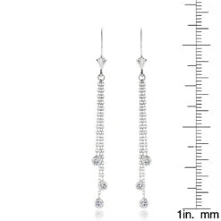 Ladies Chandelier Earrings With Diamonds By The Yard 0.6ct 14K White Gold -Borcely Jewelry Sales ladies chandelier earrings with diamonds by the yard 06ct 14k gold rulerwh