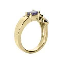 Ladies Diamond And Blue Sapphire Ring 14K White Gold 0.35ctd 0.50cts -Borcely Jewelry Sales ladies diamond and blue sapphire ring 14k 035ctd 050cts p 29370 back yellow