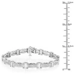 Ladies Diamond Bracelet In Sterling Silver 0.22ct -Borcely Jewelry Sales ladies diamond bracelet in sterling silver 027ct p 48396 ruler