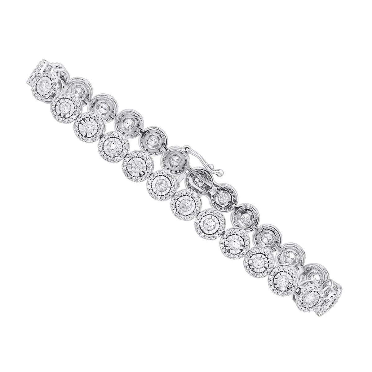 Ladies Diamond Circle Bracelet 14K White Gold 4.66ct 1 Ladies Diamond Circle Bracelet 14K White Gold 4.66ct