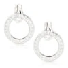 Ladies Diamond Circle Earrings 0.73ct 18K White Gold