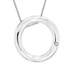 Ladies Diamond Circle Pendant In Sterling Silver Luxurman Love Quotes