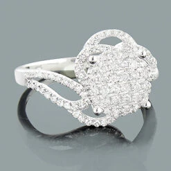 Ladies Diamond Engagement Ring 0.66ct 14K White Gold