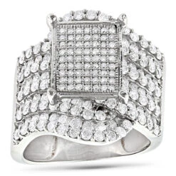 Ladies Diamond Engagement Ring 14K White Gold 2.69ct