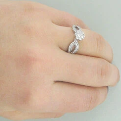 Ladies 14K White Gold Cluster Diamond Ring 0.59ct -Borcely Jewelry Sales ladies diamond rings 14k cluster diamond ring 059ct p 6800bod