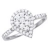 Ladies 14K White Gold Cluster Diamond Ring 0.62ct