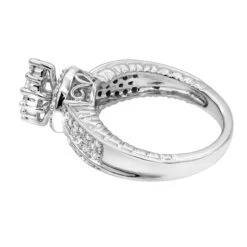 Ladies 14K White Gold Cluster Diamond Ring 0.75ct -Borcely Jewelry Sales ladies diamond rings 14k cluster diamond ring 088ct p 6776 backwh