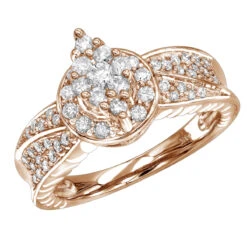 Ladies 14K White Gold Cluster Diamond Ring 0.75ct -Borcely Jewelry Sales ladies diamond rings 14k cluster diamond ring 088ct p 6776 ro