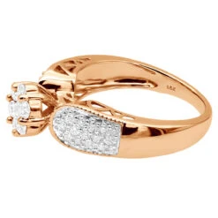 Ladies 14K White Gold Cluster Diamond Ring 0.99ct -Borcely Jewelry Sales ladies diamond rings 14k cluster diamond ring 099ct p 6790 back rose