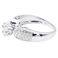 Ladies 14K White Gold Cluster Diamond Ring 0.99ct -Borcely Jewelry Sales ladies diamond rings 14k cluster diamond ring 099ct p 6790 back white