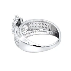 Ladies 14K White Gold Cluster Diamond Ring 1.55ct -Borcely Jewelry Sales ladies diamond rings 14k cluster diamond ring 155ct p 6795 backwh