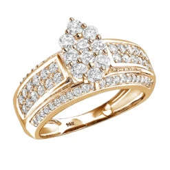 Ladies 14K White Gold Cluster Diamond Ring 1.55ct -Borcely Jewelry Sales ladies diamond rings 14k cluster diamond ring 155ct p 6795 ro