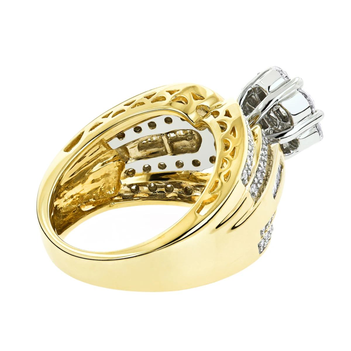 Ladies 14K Yellow Gold Cluster Diamond Ring 1.83ct 4 Ladies 14K Yellow Gold Cluster Diamond Ring 1.83ct - Image 4