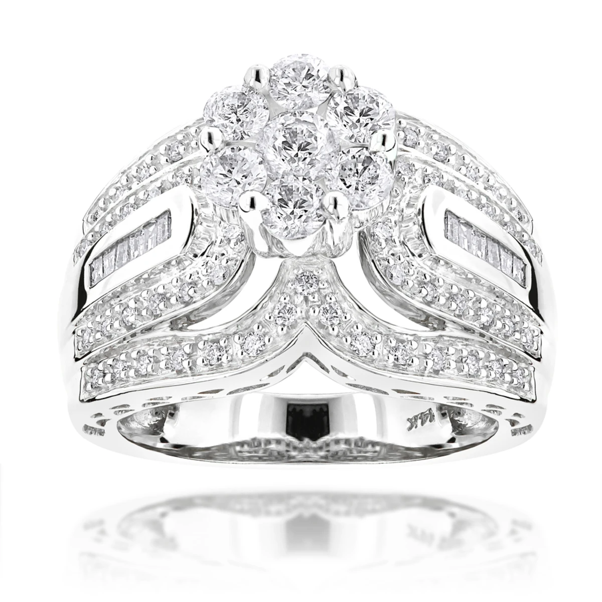 Ladies 14K Yellow Gold Cluster Diamond Ring 1.83ct 2 Ladies 14K Yellow Gold Cluster Diamond Ring 1.83ct - Image 2