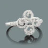 Ladies Diamond Swirl Ring 0.29ct 14K White Gold