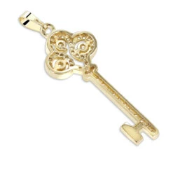 Ladies Necklaces 14K Yellow Gold Diamond Key Pendant 2 Carats 9 Ladies Necklaces 14K Yellow Gold Diamond Key Pendant 2 Carats -Borcely Jewelry Sales ladies necklaces 14k gold diamond key pendant 200ct p 7098 backye